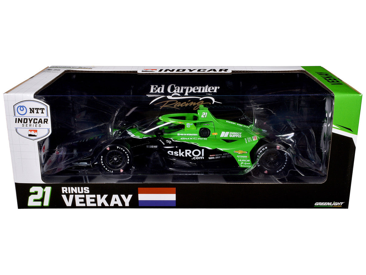 Dallara IndyCar #21 Rinus VeeKay "Risk On International" Ed Carpenter Racing "NTT IndyCar Series" (2024) 1/18 Diecast Model Car by Greenlight Greenlight