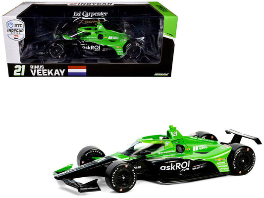 Dallara IndyCar #21 Rinus VeeKay "Risk On International" Ed Carpenter Racing "NTT IndyCar Series" (2024) 1/18 Diecast Model Car by Greenlight Greenlight