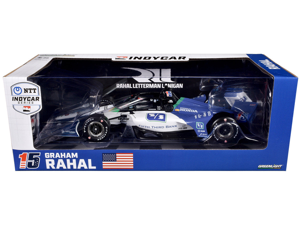 Dallara IndyCar #15 Graham Rahal "Fifth Third Bank" Rahal Letterman Lanigan Racing (Road Course Configuration) "NTT IndyCar Series" (2024) 1/18 Diecast Model Car by Greenlight Greenlight