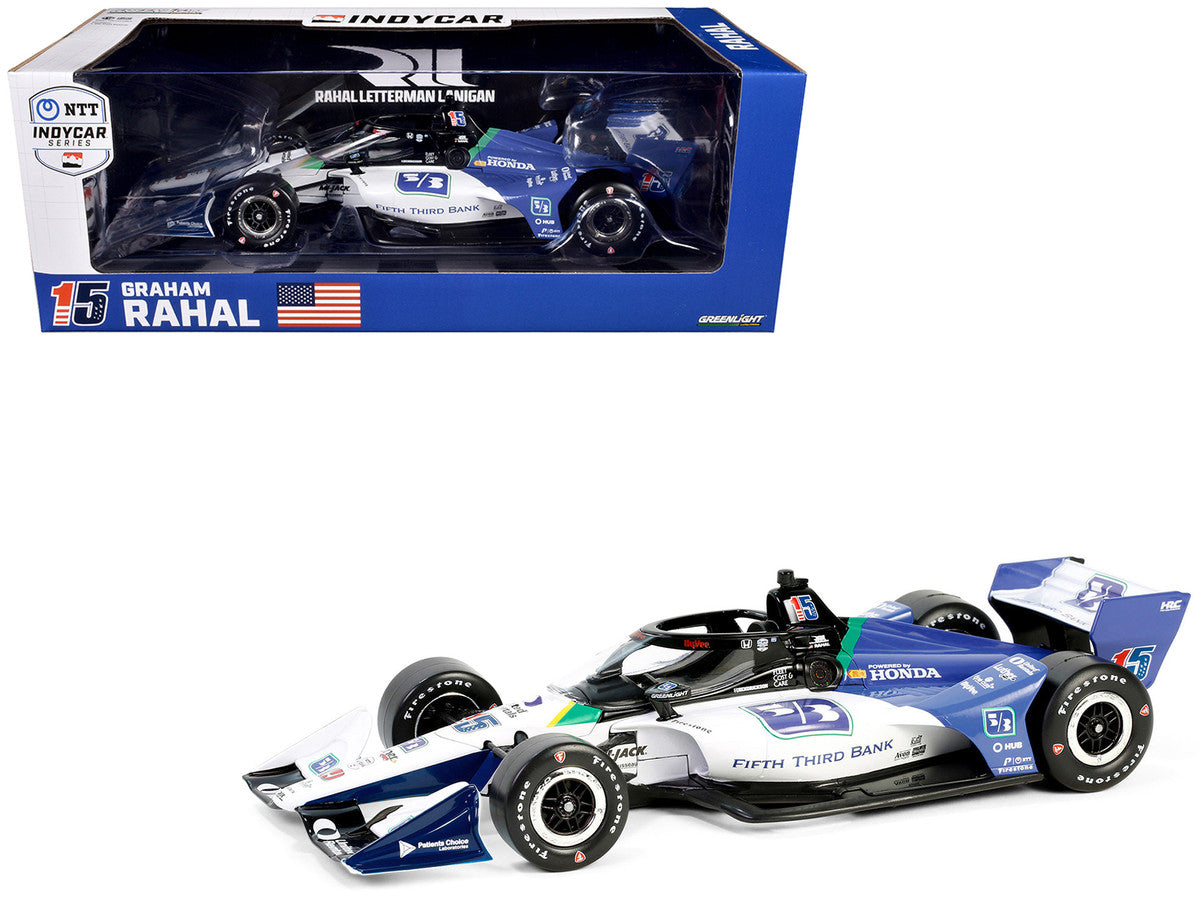 Dallara IndyCar #15 Graham Rahal "Fifth Third Bank" Rahal Letterman Lanigan Racing (Road Course Configuration) "NTT IndyCar Series" (2024) 1/18 Diecast Model Car by Greenlight Greenlight