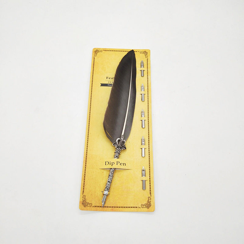 Creative Retro Turkey Feather Pen Teacher's Day Gift CJD