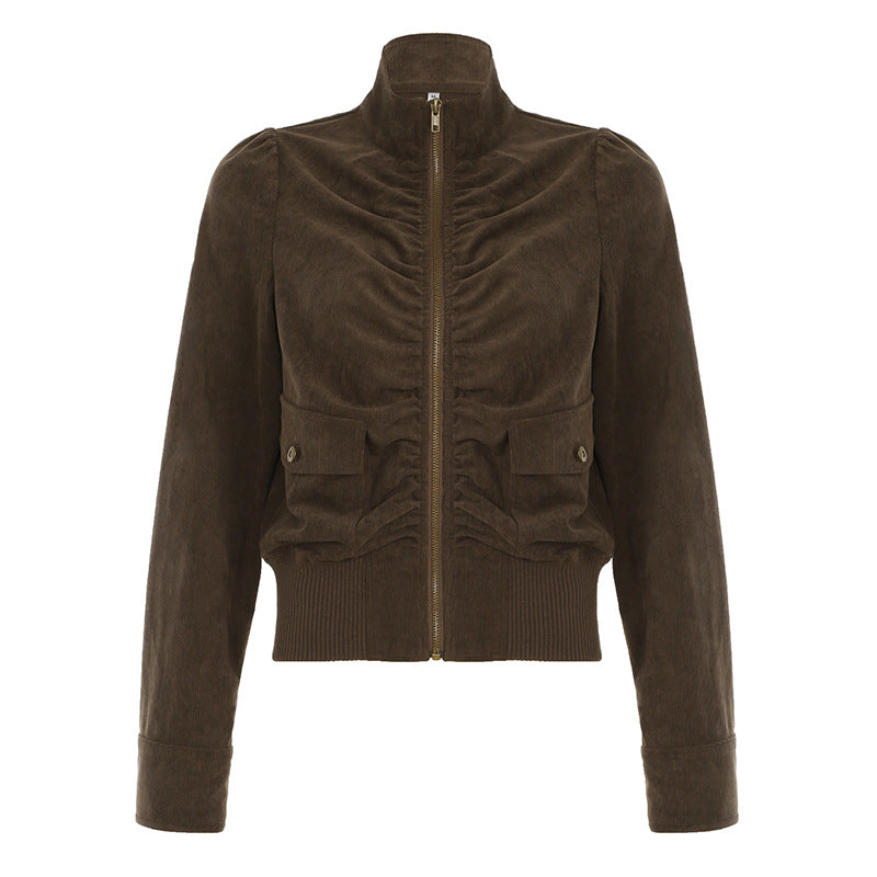 Autumn And Winter Corduroy Jacket Coat For Women Accent Plus