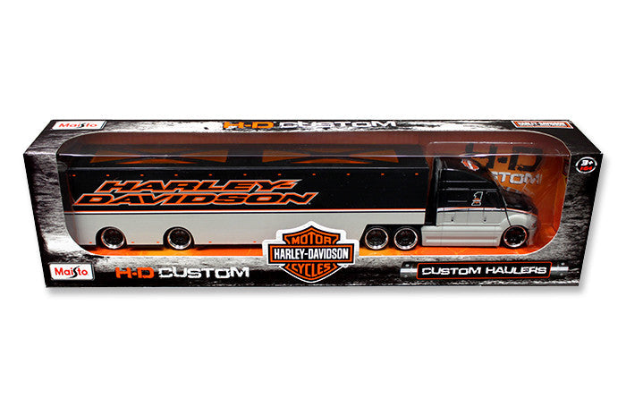 Harley Davidson Custom Hauler Trailer Gray with Graphics "Custom Haulers" 1/64 Diecast Model by Maisto Maisto