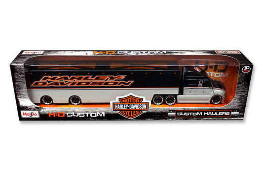 Harley Davidson Custom Hauler Trailer Gray with Graphics "Custom Haulers" 1/64 Diecast Model by Maisto Maisto