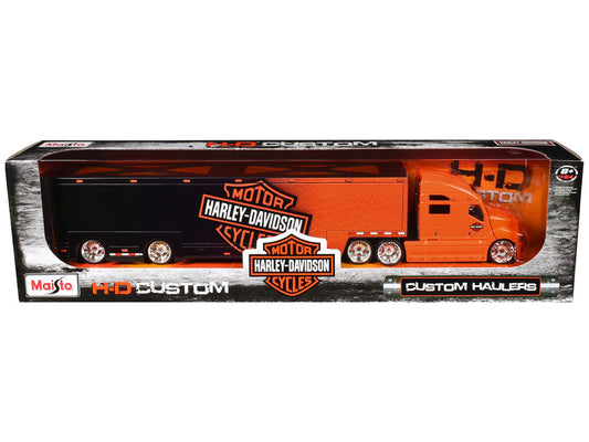 Harley Davidson Custom Hauler Trailer Orange "Custom Haulers" Series 1/64 Diecast Model by Maisto Maisto