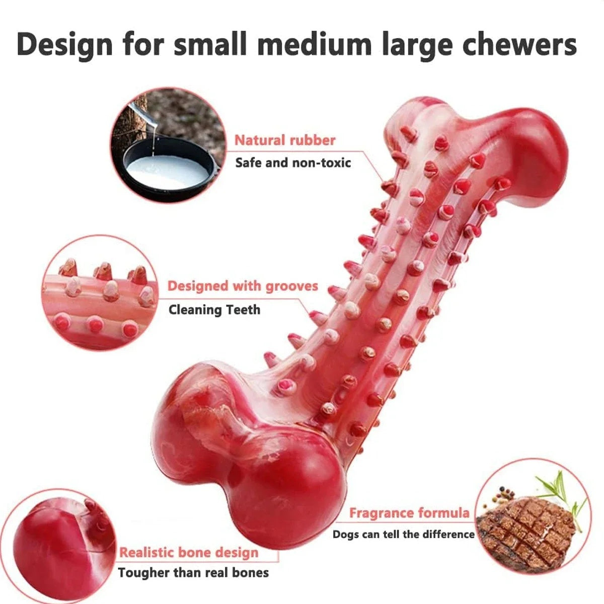 Natural Rubber Chew Toy Suitable For Aggressive Dogs - Durable And Long-Lasting Suitable For Dogs Chewing Heavy Objects LadyShow.Store