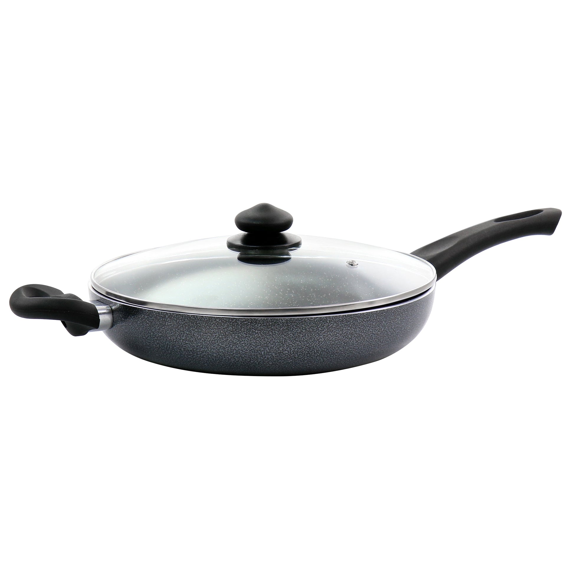 Oster Pallermo 3.5 Quart Aluminum Nonstick Saute Pan in Charcoal with Lid W2B