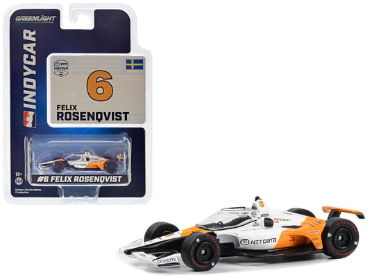 Dallara IndyCar #6 Felix Rosenqvist "NTT DATA" Arrow McLaren "60th Anniversary Triple Crown Accolade Indianapolis 500 Livery" "NTT IndyCar Series" (2023) 1/64 Diecast Model Car by Greenlight