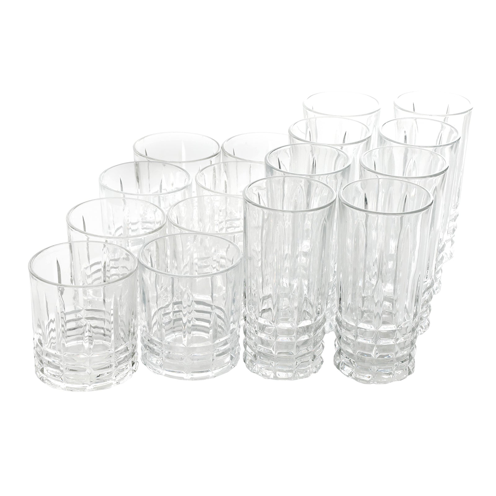 Gibson Home Jewelite 16 Piece Tumbler and Double Old Fashioned Glass Set W2B