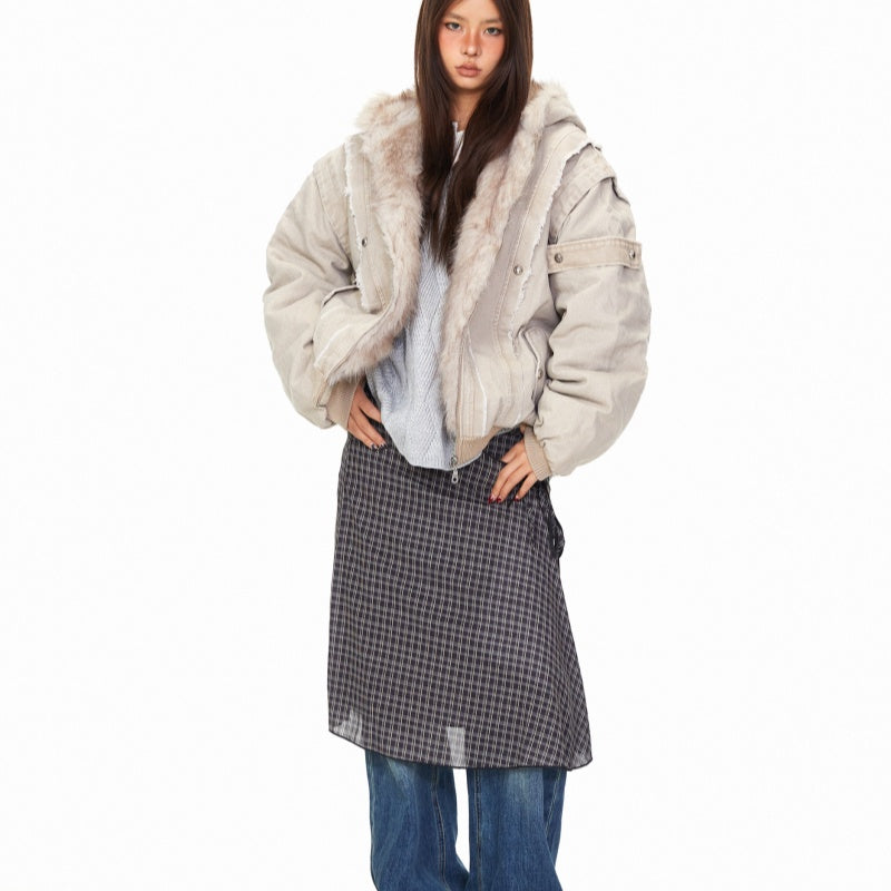 Lazy Thick Padded Hooded Winter Coat Accent Plus
