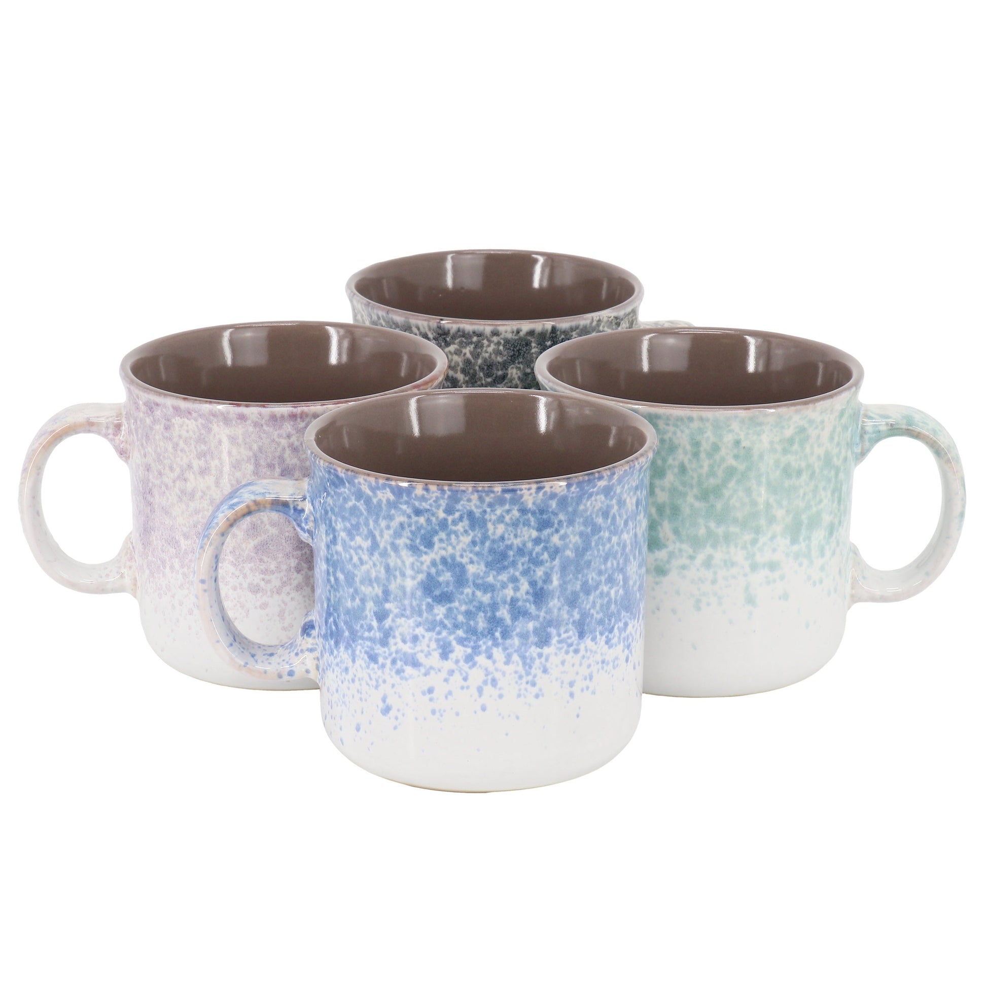 Gibson Home Blurry 4 Piece 19 Ounce Stoneware Straight Shape Mug Set in Assorted Colors W2B