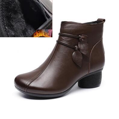 Women's Thick Heel Plush Warm Boots LadyShow.Store