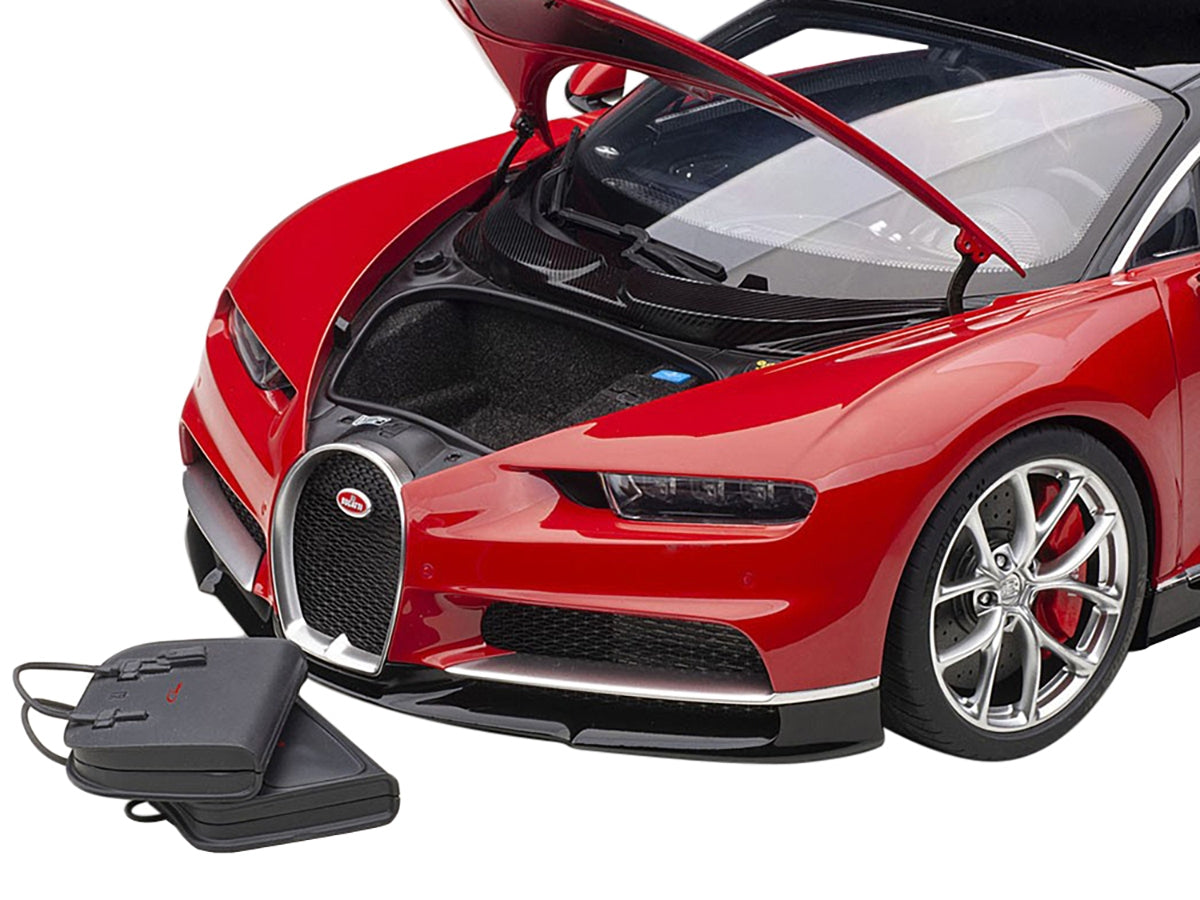 Bugatti Chiron Italian Red and Nocturne Black 1/12 Model Car by Autoart