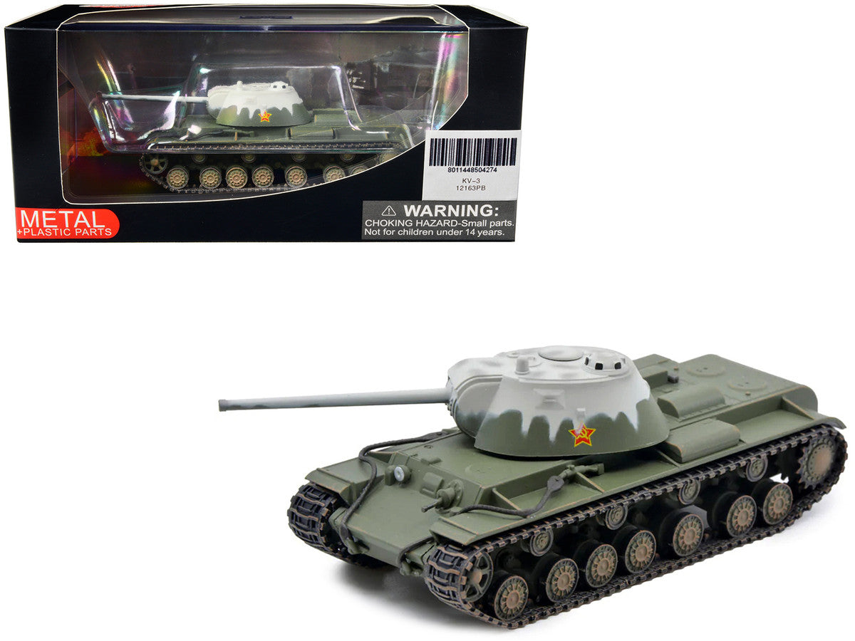 Soviet Kliment Voroshilov KV-3 Heavy Tank Winter Camouflage 1/72 Diecast Model by Panzerkampf Panzerkampf