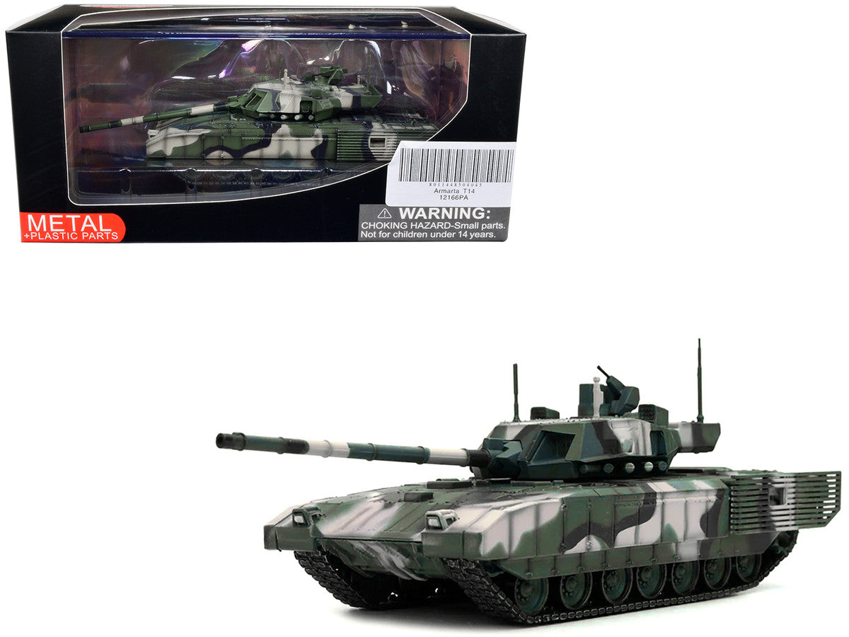 Russian T14 Armata MBT (Main Battle Tank) Multi-Woodland Camouflage "Armor Premium" Series 1/72 Diecast Model by Panzerkampf Panzerkampf