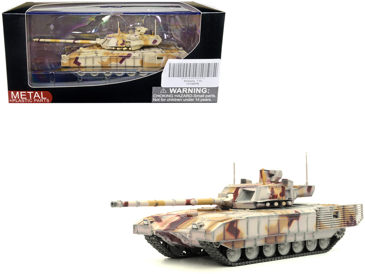 Russian T14 Armata MBT (Main Battle Tank) Multi-Desert Camouflage "Armor Premium" Series 1/72 Diecast Model by Panzerkampf Panzerkampf