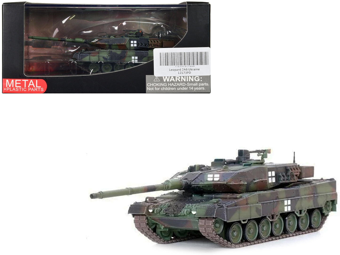 Leopard 2A6 Main Battle Tank Green Camouflage "Ukrainian Army" "Armor Premium" Series 1/72 Diecast Model by Panzerkampf