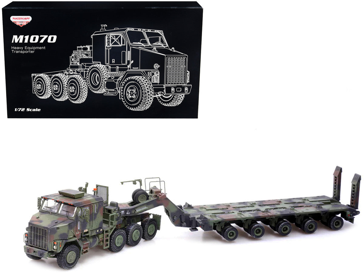 M1070 Heavy Equipment Transporter Army Camouflage "Armor Premium" Series 1/72 Diecast Model by Panzerkampf Panzerkampf