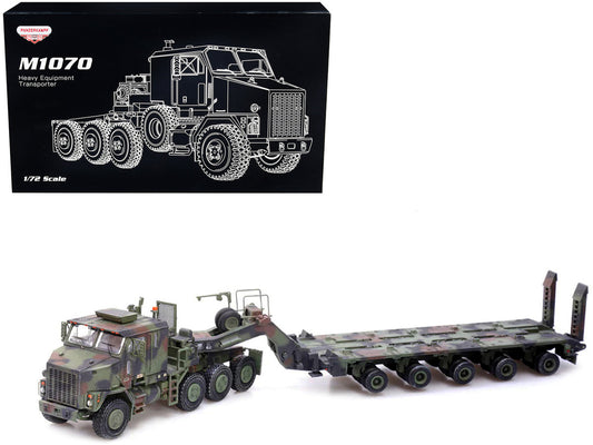M1070 Heavy Equipment Transporter Army Camouflage "Armor Premium" Series 1/72 Diecast Model by Panzerkampf Panzerkampf
