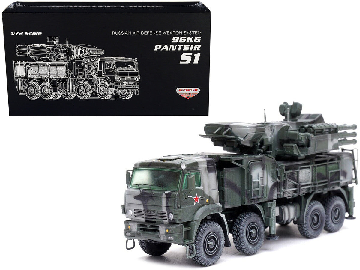 Pantsir S1 96K6 Self-Propelled Air Defense Weapon System Tri-Color Camouflage "Russia's Armed Forces" "Armor Premium" Series 1/72 Diecast Model by Panzerkampf Panzerkampf