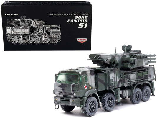 Pantsir S1 96K6 Self-Propelled Air Defense Weapon System Tri-Color Camouflage "Russia's Armed Forces" "Armor Premium" Series 1/72 Diecast Model by Panzerkampf Panzerkampf