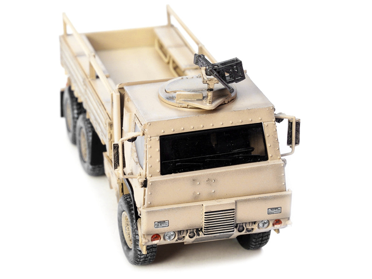 M1083 MTV (Medium Tactical Vehicle) Armored Cab Cargo Truck with Turret Desert Camouflage "US Army" "Armor Premium" Series 1/72 Diecast Model by Panzerkampf Panzerkampf