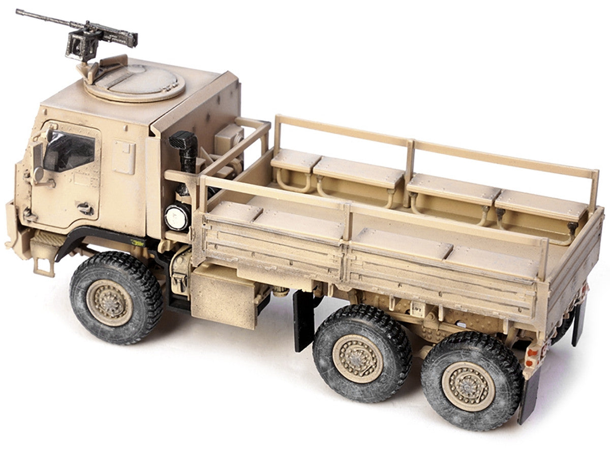 M1083 MTV (Medium Tactical Vehicle) Armored Cab Cargo Truck with Turret Desert Camouflage "US Army" "Armor Premium" Series 1/72 Diecast Model by Panzerkampf Panzerkampf