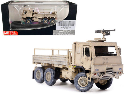 M1083 MTV (Medium Tactical Vehicle) Armored Cab Cargo Truck with Turret Desert Camouflage "US Army" "Armor Premium" Series 1/72 Diecast Model by Panzerkampf Panzerkampf