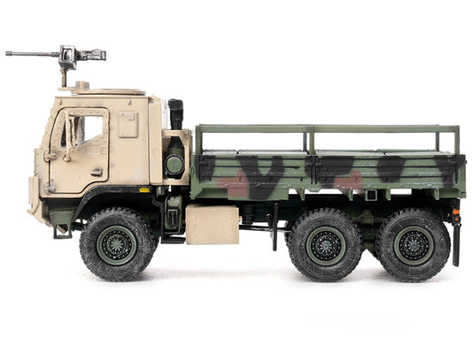 M1083 MTV (Medium Tactical Vehicle) Armored Cab Cargo Truck with Turret NATO Camouflage "US Army" "Armor Premium" Series 1/72 Diecast Model by Panzerkampf Panzerkampf
