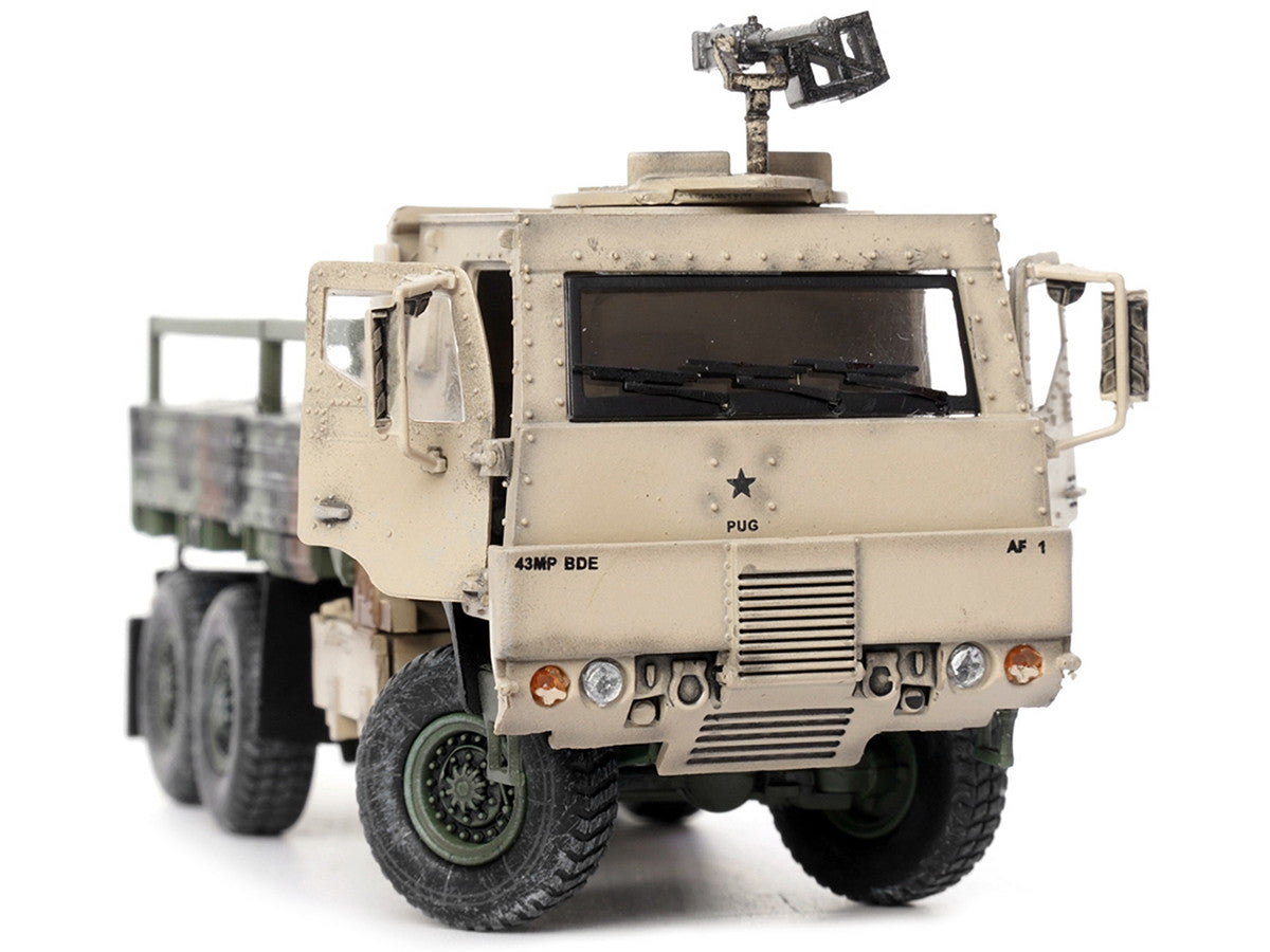 M1083 MTV (Medium Tactical Vehicle) Armored Cab Cargo Truck with Turret NATO Camouflage "US Army" "Armor Premium" Series 1/72 Diecast Model by Panzerkampf Panzerkampf