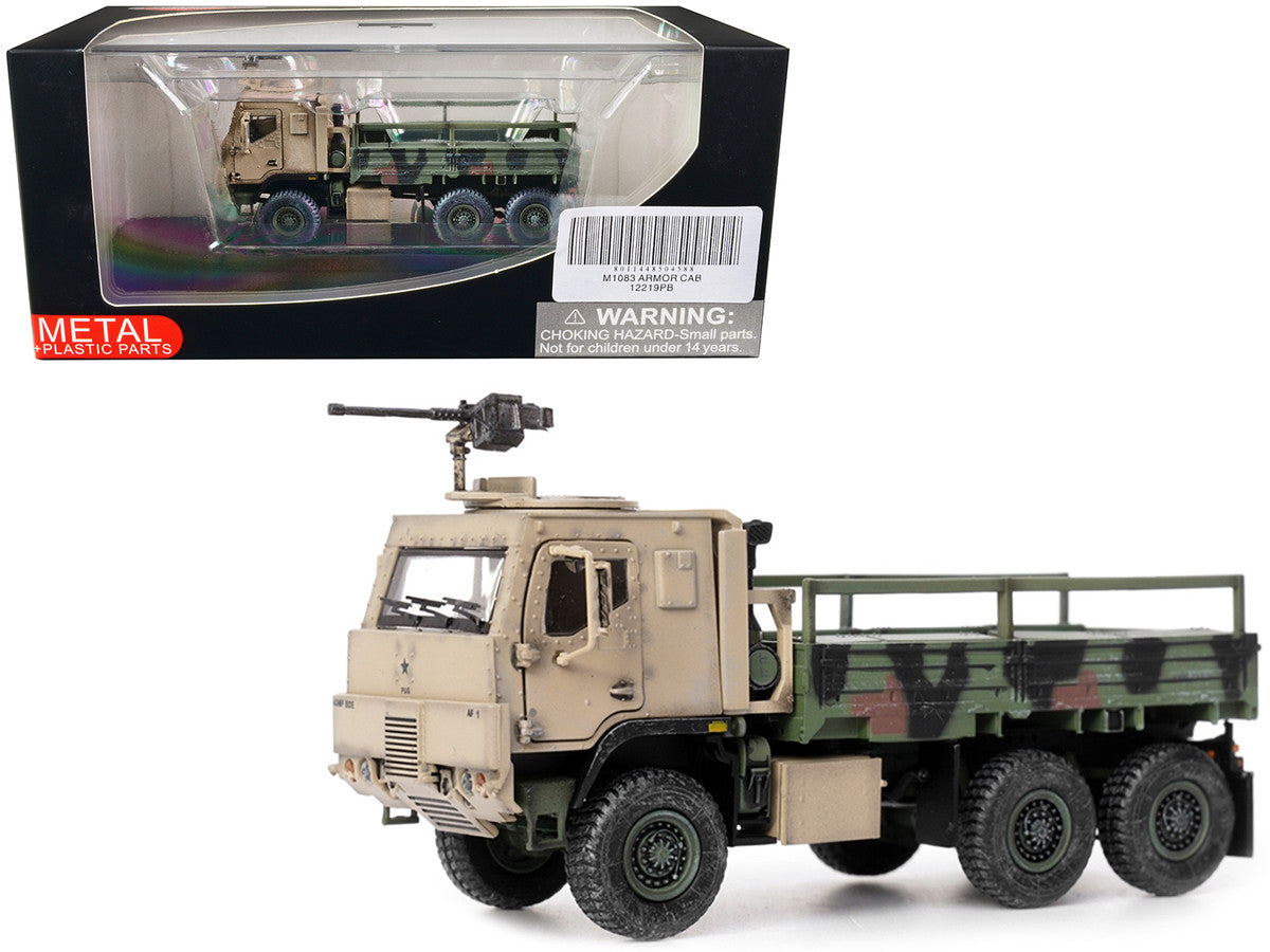 M1083 MTV (Medium Tactical Vehicle) Armored Cab Cargo Truck with Turret NATO Camouflage "US Army" "Armor Premium" Series 1/72 Diecast Model by Panzerkampf Panzerkampf
