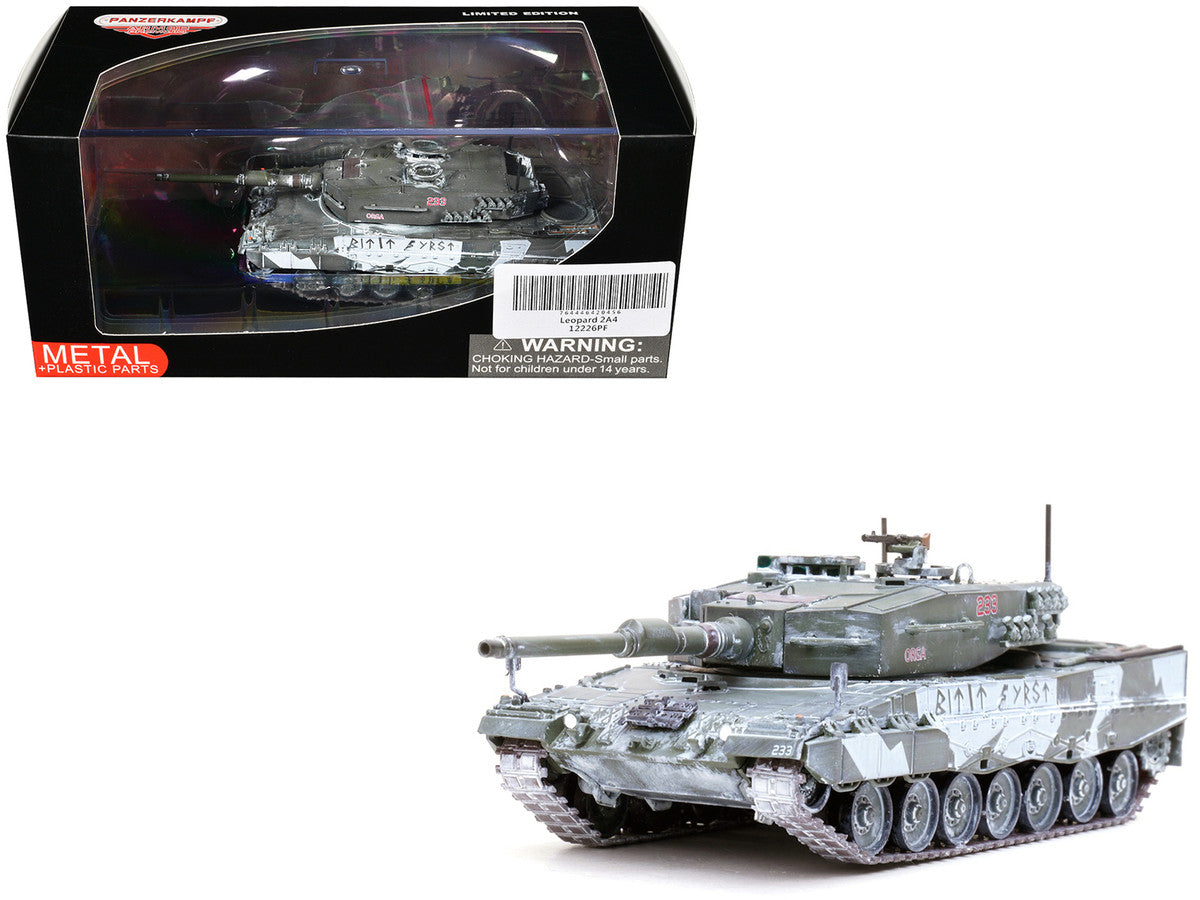 Leopard 2A4 Main Battle Tank with Snorkel "Winter Camouflage" Norwegian Army "Armor Premium" Series 1/72 Diecast Model by Panzerkampf Panzerkampf