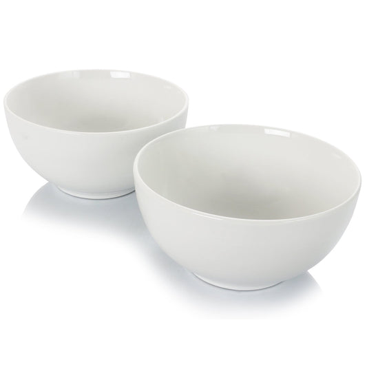Gibson Home 2 Piece 7 Inch Ceramic All-Purpose Round Bowl Set in White W2B