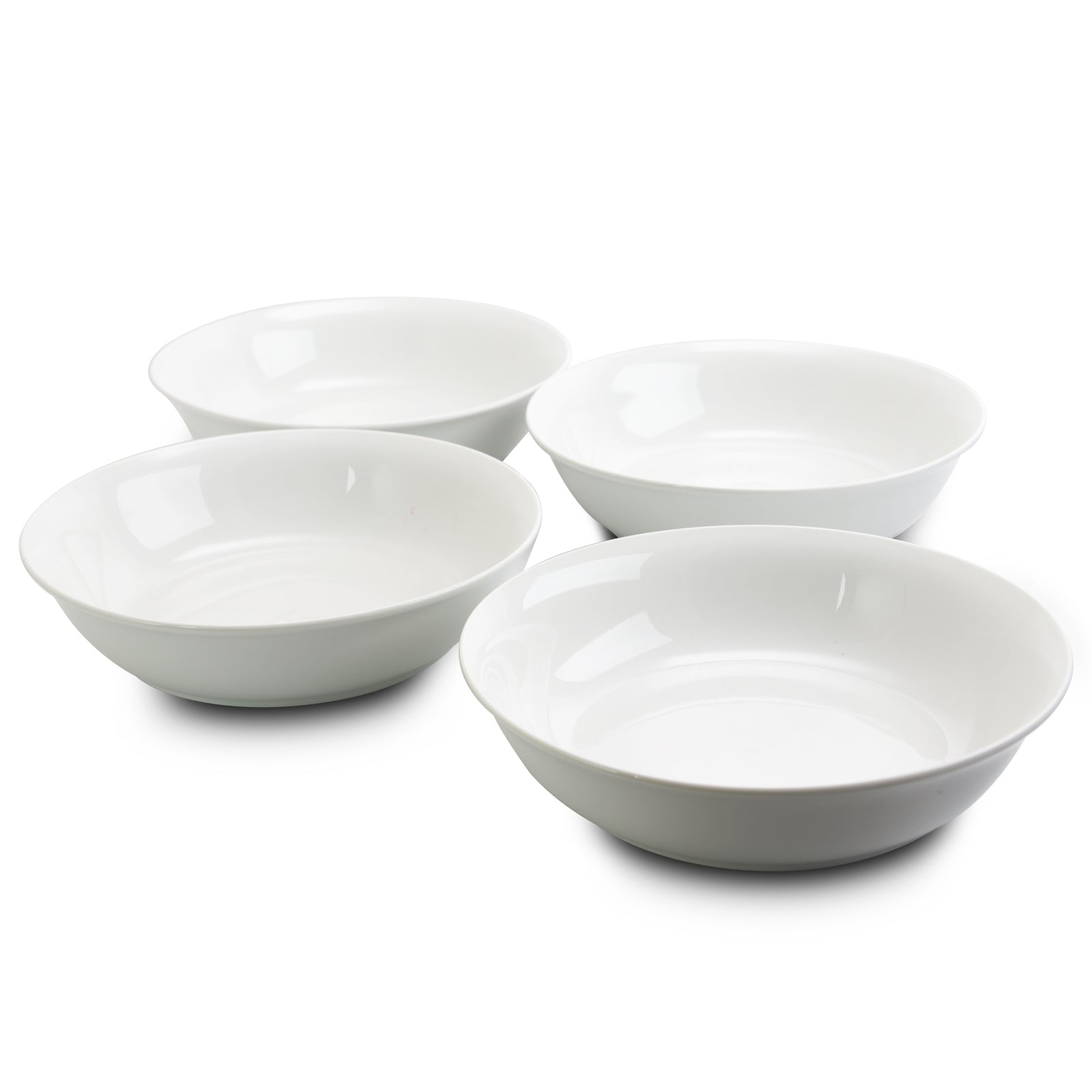 Gibson Home Wide 8.75 in. Stoneware Dinner and Serving Bowls in White, Set of 4 W2B
