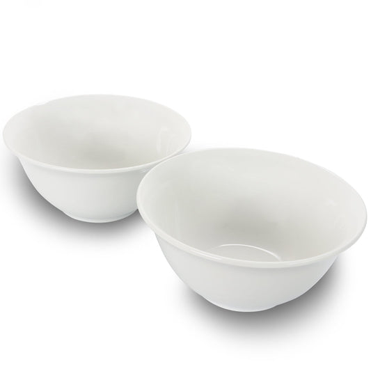Gibson Home 2 Piece 7.5 Inch Ceramic All-Purpose Round Bowl Set in White W2B