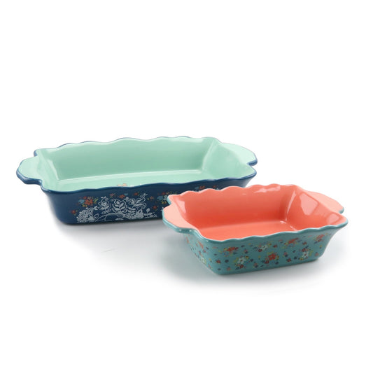 Urban Market Life On The Farm 2 Piece Stoneware Bakeware Pan Set In Assorted Colors W2B