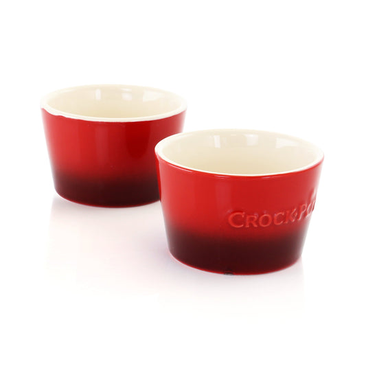 Crock Pot Artisan 2 Piece 8 Ounce Stoneware Ramekin Set in Red W2B