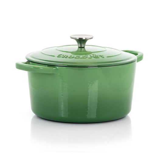 Crock-Pot Artisan 2 Piece 5 Quarts Enameled Cast Iron Dutch Oven in Pistachio Green W2B