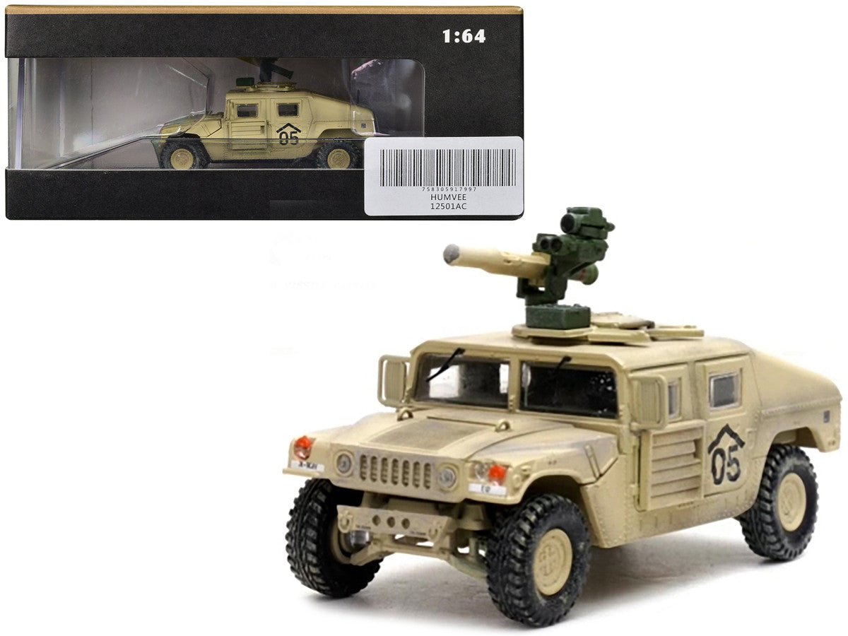 M1046 HUMVEE Tow Missile Carrier Desert Camouflage "E Troop 9th Regiment 2nd Brigade Combat Team 3rd Infantry Division (Mechanized) Iraq" (2003) "Military Miniature" Series 1/64 Diecast Model by Panzerkampf Panzerkampf