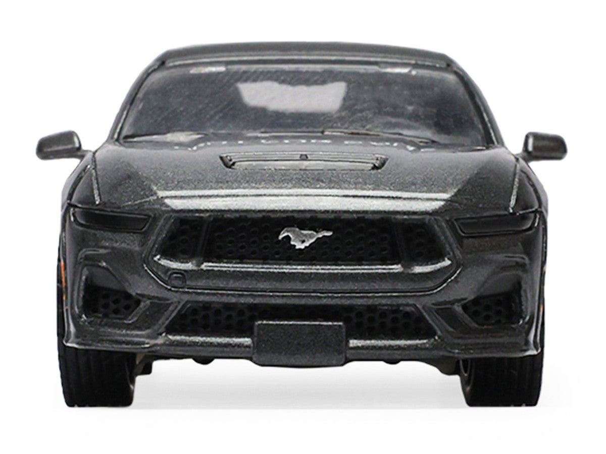 2024 Ford Mustang GT 5.0 Convertible Dark Matter Gray Metallic with Black Soft Top "Stampede" Series 2 1/64 Diecast Model Car by Greenlight Greenlight