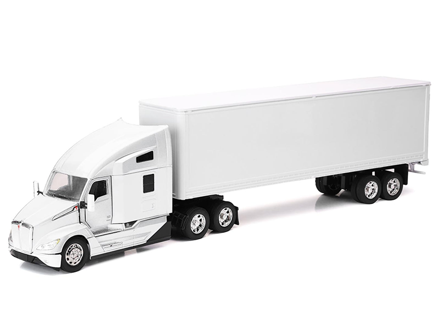 Kenworth T680 Truck White with Dry Van Trailer White "Long Haul Trucker" Series 1/32 Diecast Model by New Ray