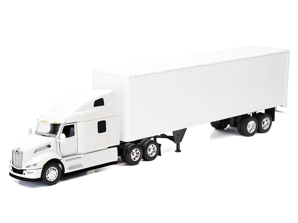 Peterbilt 579 Truck White with Dry Goods Trailer White "Long Haul Truckers" Series 1/32 Diecast Model by New Ray New Ray
