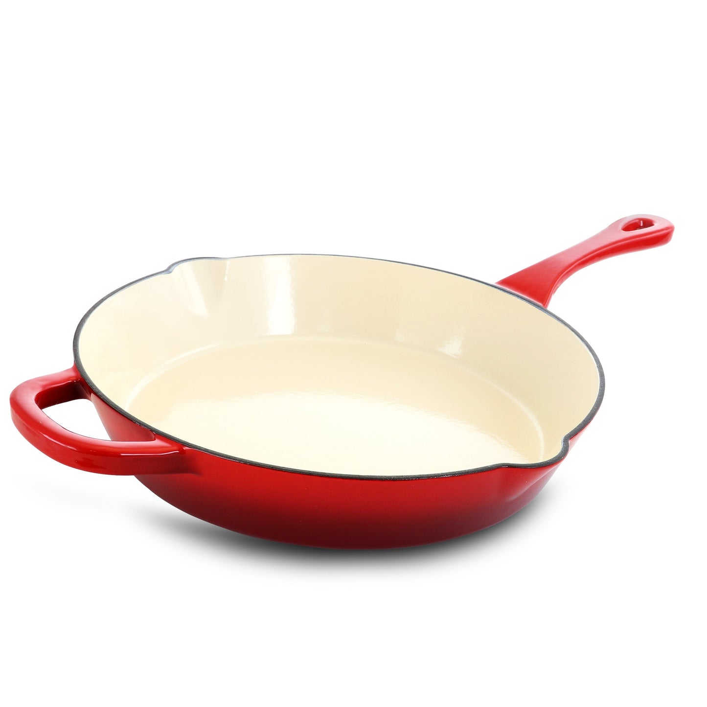 Crock-Pot Artisan 12 Inch Enameled Cast Iron Skillet in Scarlet Red W2B