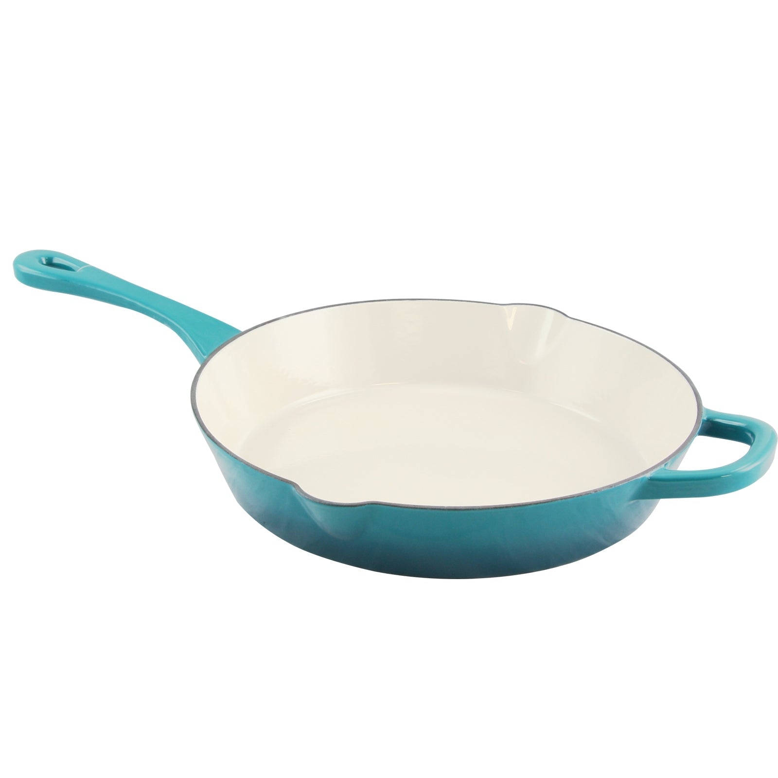 Crock Pot Artisan 12 in. Round Enameled Cast Iron Skillet in Teal Ombre W2B