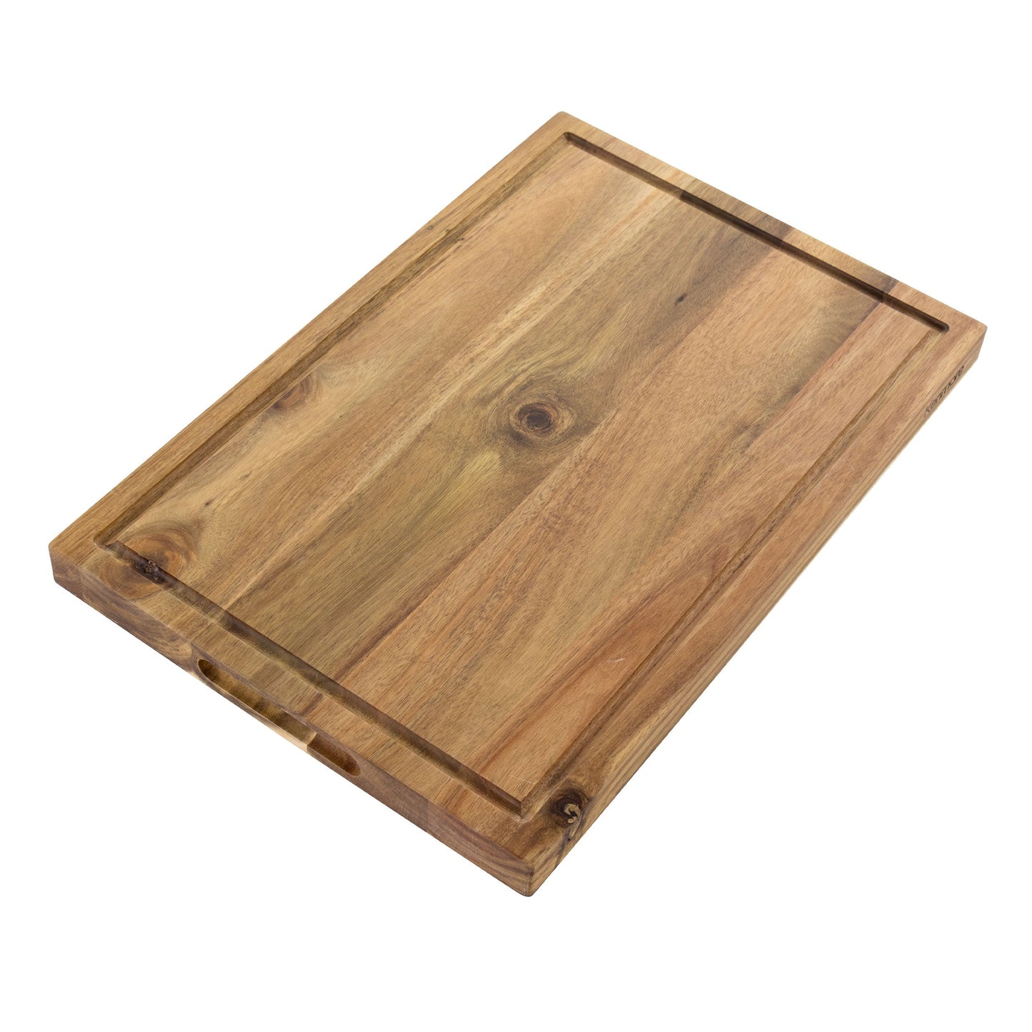 Kenmore Archer 21 Inch Acacia Wood Cutting Board with Groove Handles W2B