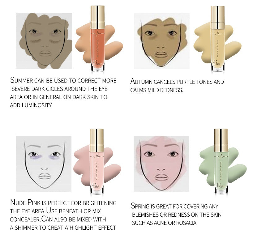 Pudaier foundation Professional Moisturizer Face Base MakeUp Long Lasting Convenient Concealer Makeup Cosmetic Concealer CJD