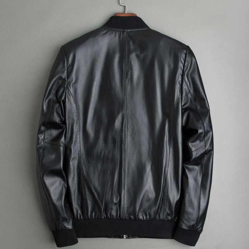 Sheepskin leather jacket motorcycle