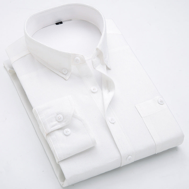 Men's Thin Corduroy Long Sleeve Shirt for Winter Pi-Mart