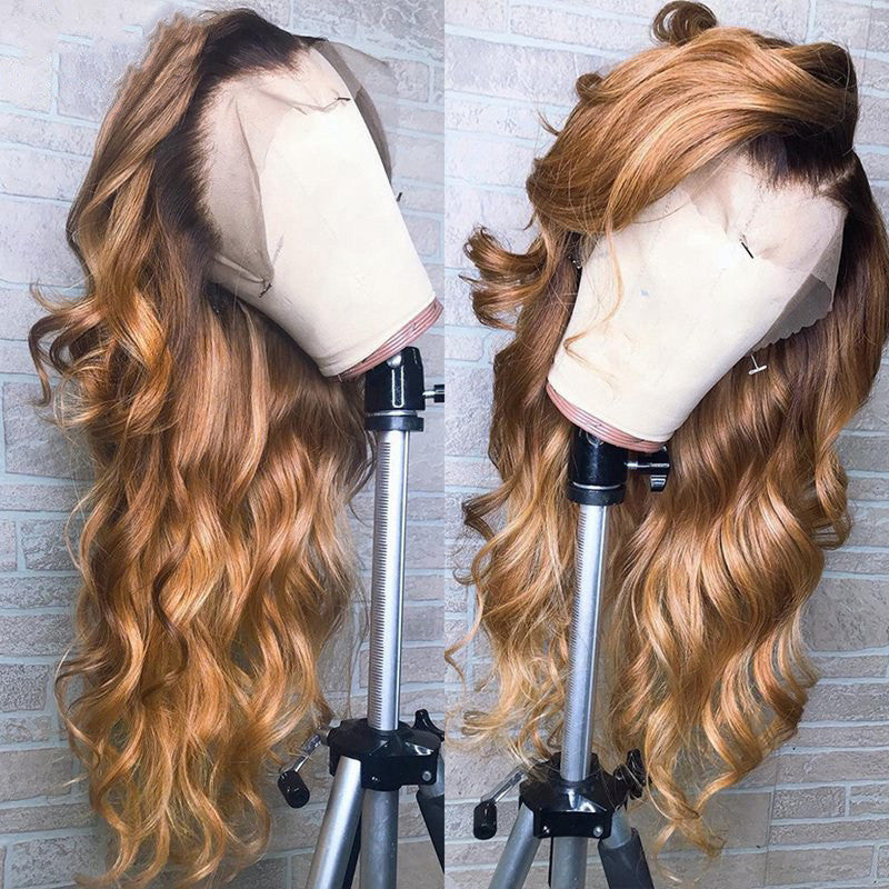 Ombre Lace Front Human Hair Wigs Remy Colorful CJD
