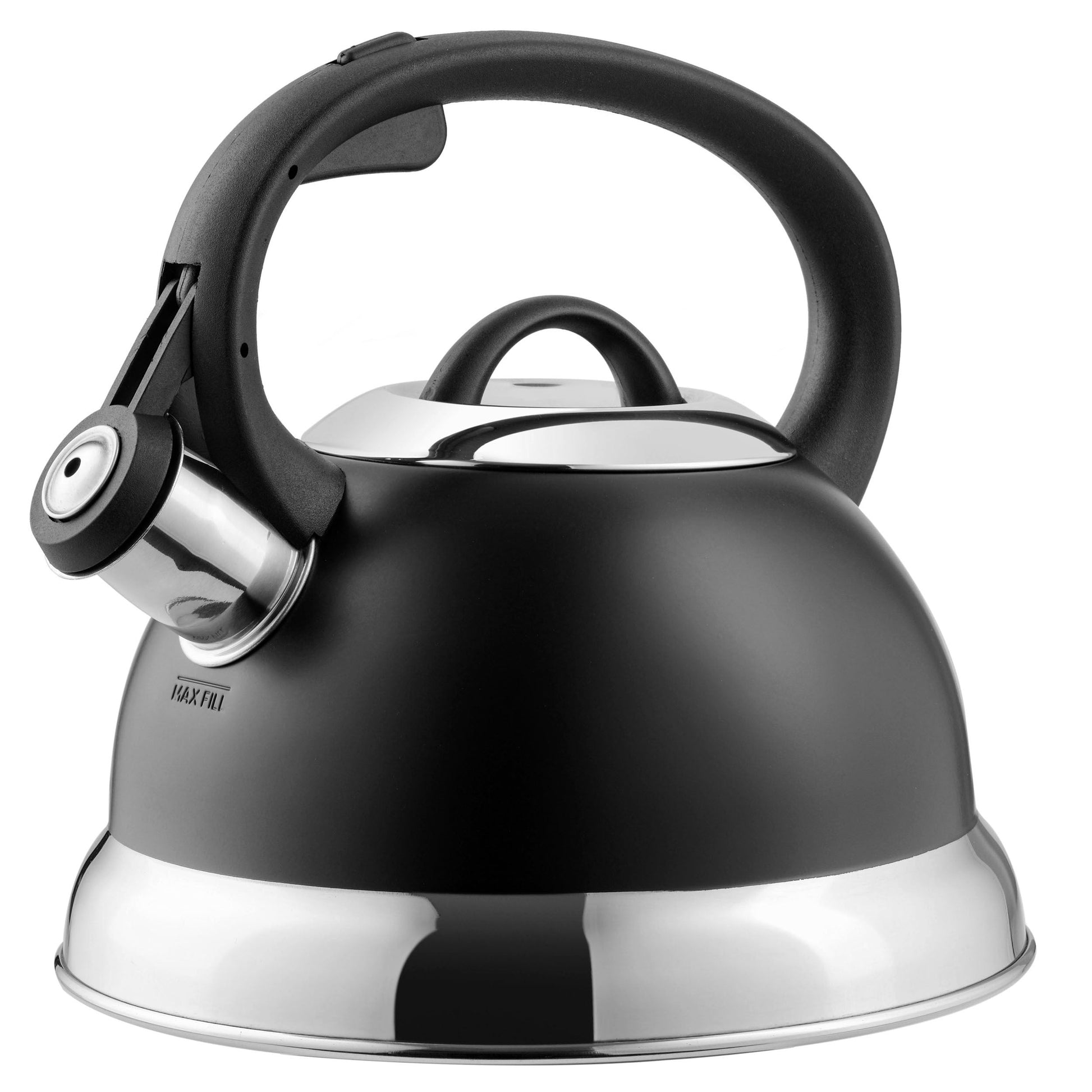 Mr. Coffee Flintshire 1.75 Quart Whistling Stovetop Tea Kettle in Black W2B